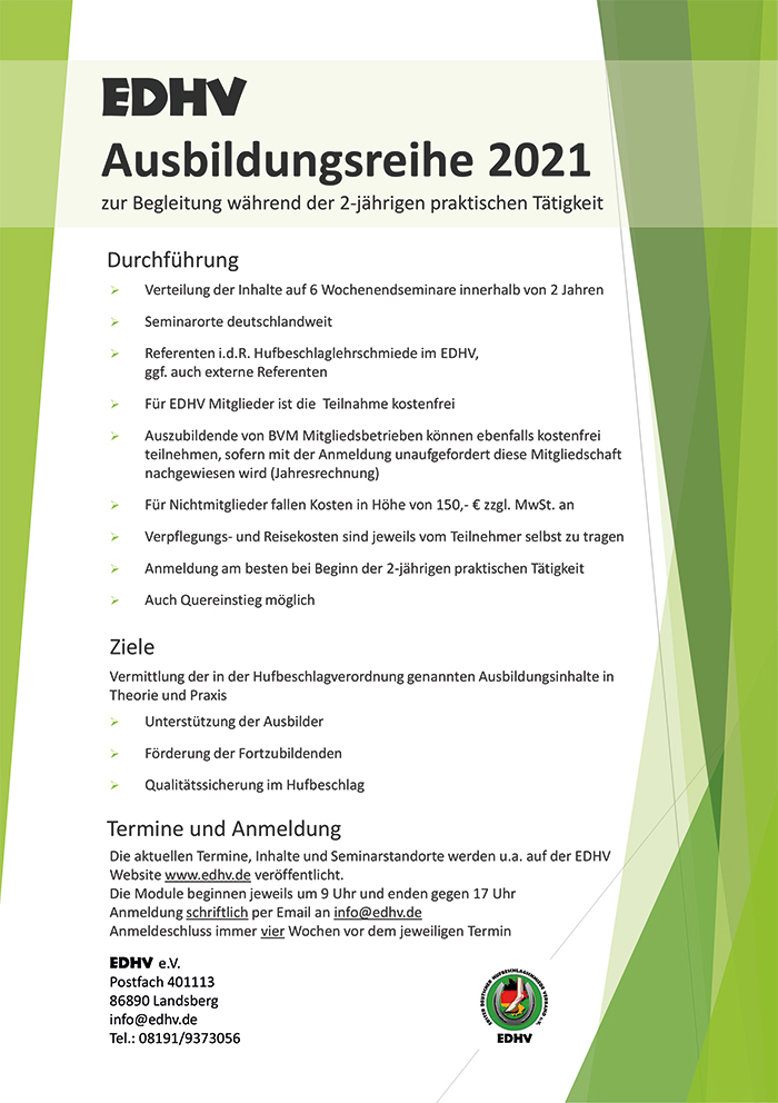 EDHV Ausbildungsreihe 2021 T chronologisch 202101 1