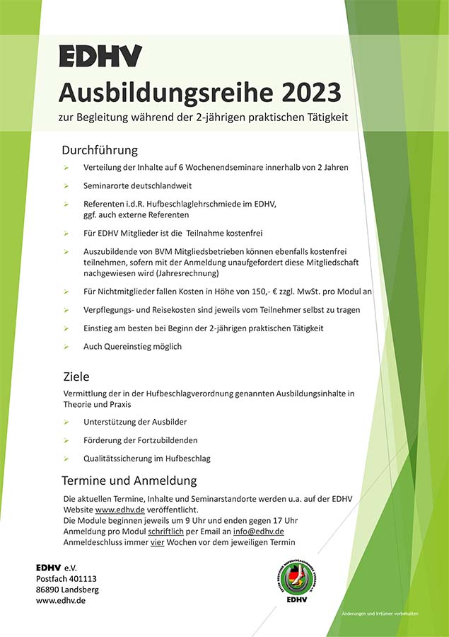 EDHV Ausbildungsreihe 2023 900 1